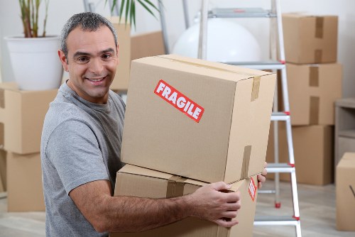 Moving van loaded with household items