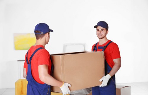 Fragile items being carefully packed