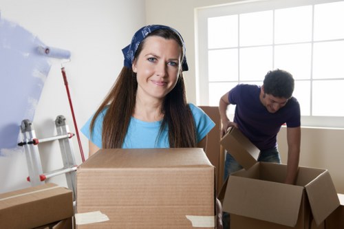 Satisfied customers with their successful move